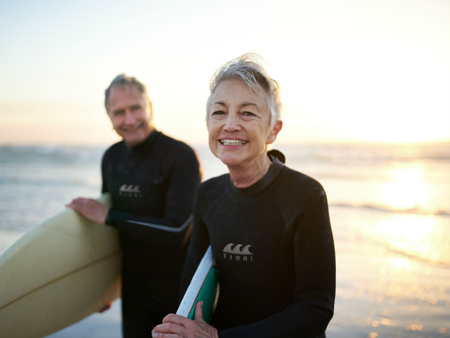 Couple surfing