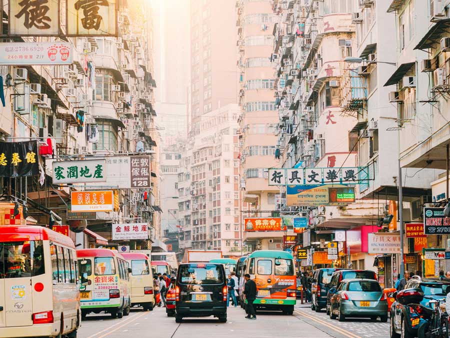 busy street in china