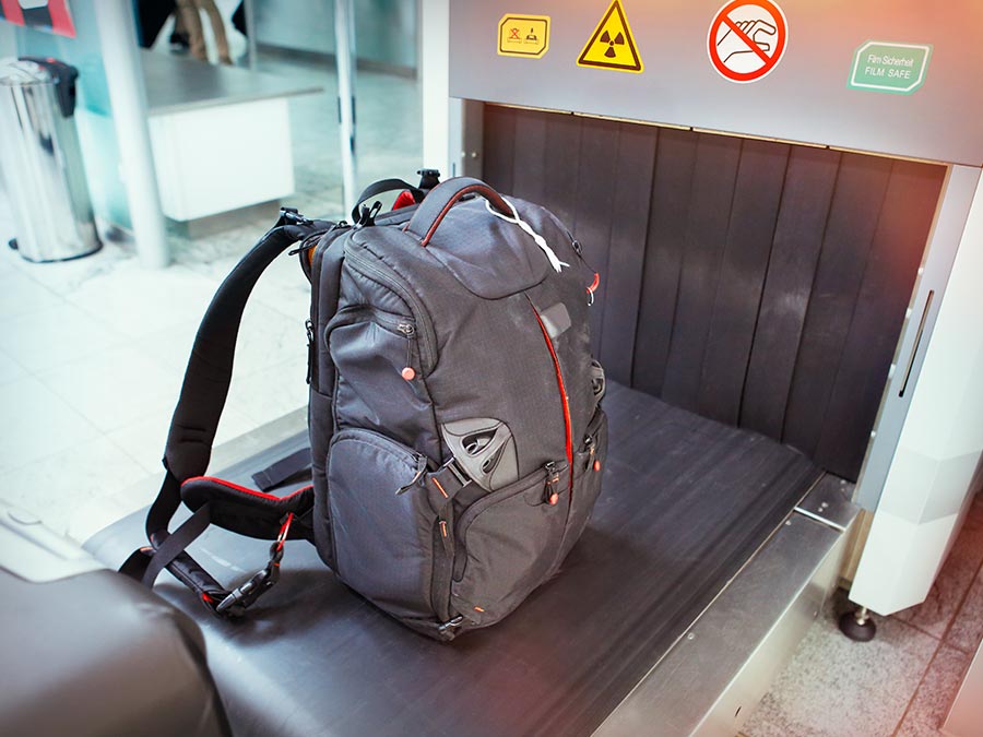 Bag at an airport security check