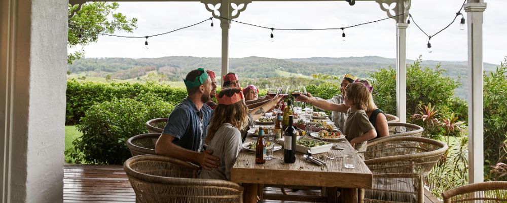 family at table