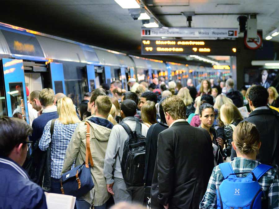 Busy train station