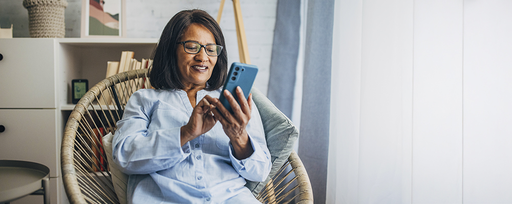 Woman holding phone