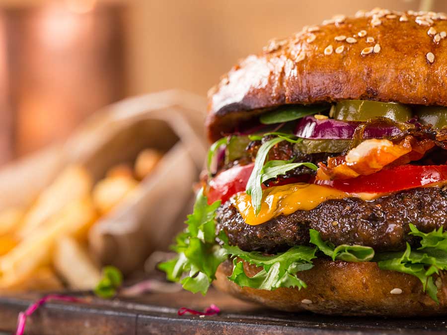 A big burger from an American Fast Food restaurant