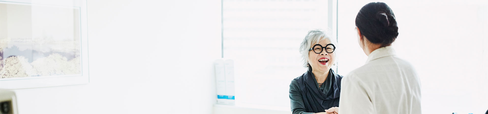 Two people greeting one another in the Hospital.