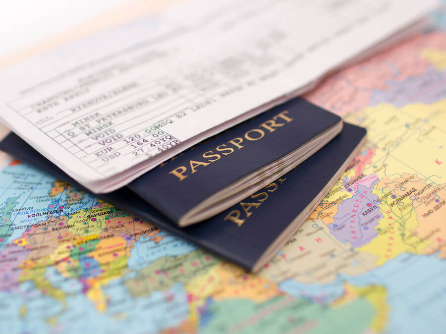 Passports on top of map