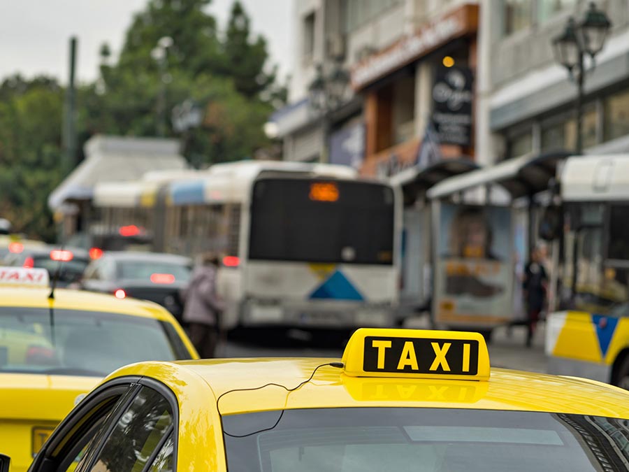 Yellow taxis in traffic