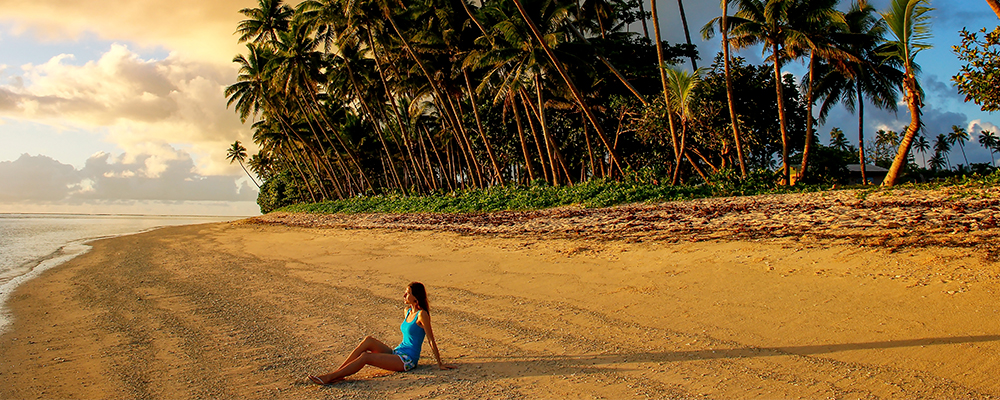 Person on a beach in Fiji