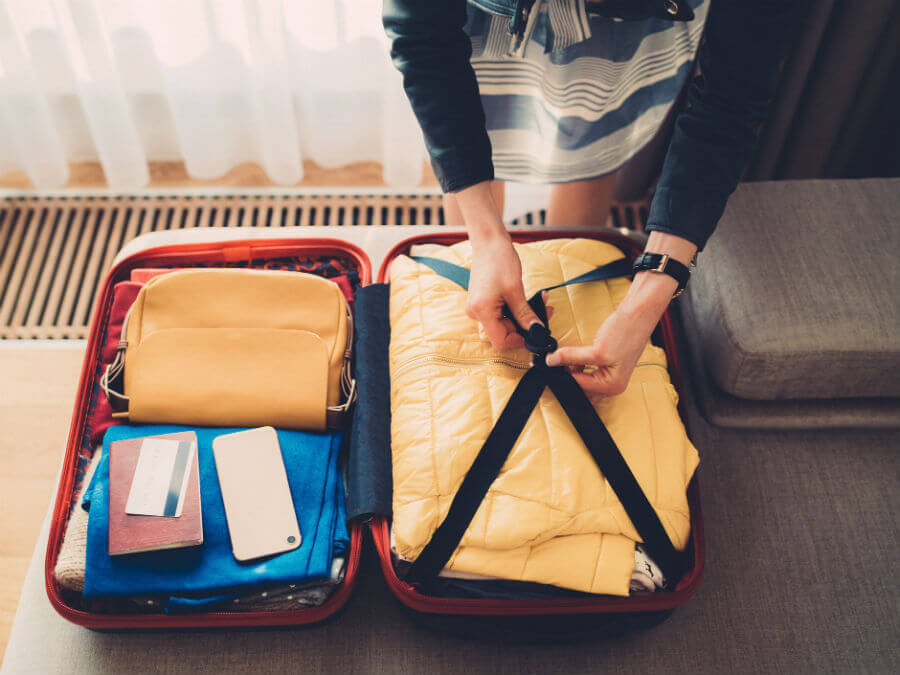 Packing up a suitcase